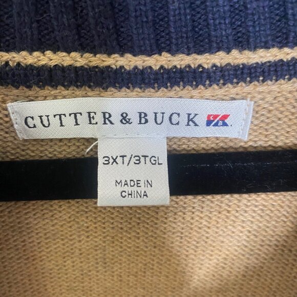 Cutter & Buck Mens 3XT Argyle Sweater Brown Cotton Preppy Old Money - Picture 2 of 10